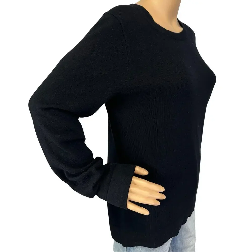 J. Crew Cotton Wool Blend Teddie Sweater Black F5199 Size S